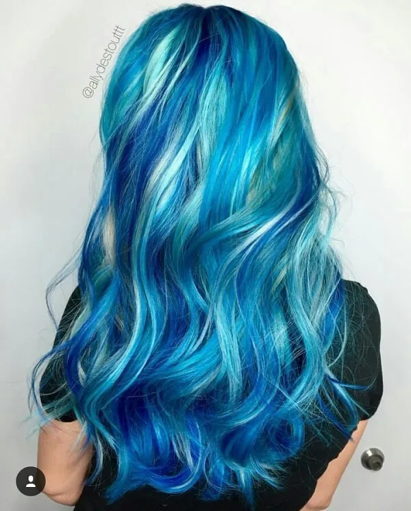 bright hair color ideas turqoise blue mermaid
