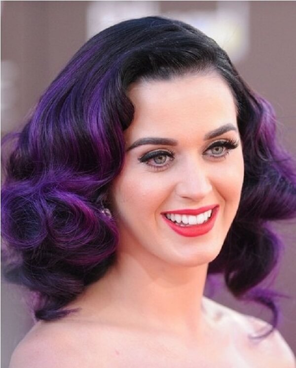 exotic purple wavy hair color