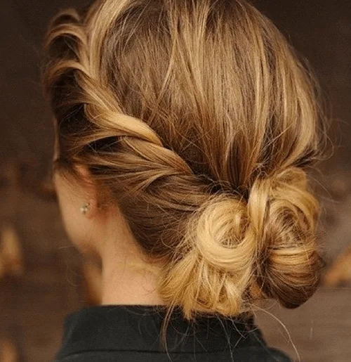 hairstyles bun for medium hair