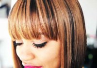 short bob hairstyles for black women – Bob with Thick Bangs